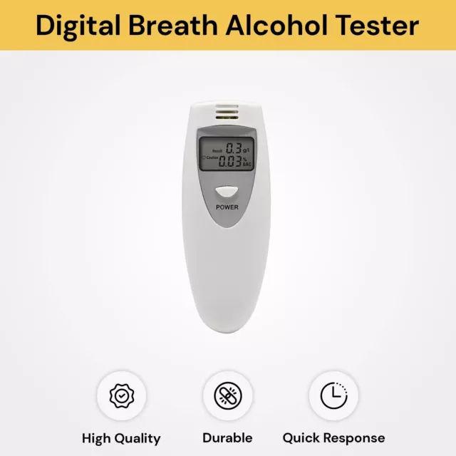 NEW Professional White Digital Breathalyser Breath Alcohol Tester Test Machine