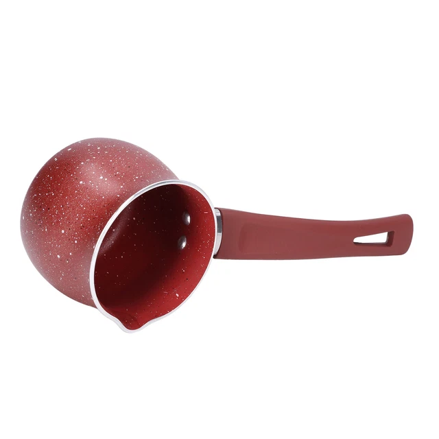 Olla de cocina antiadherente roja de 8 cm diapositivas de aleación de aluminio de una sola manija para MX