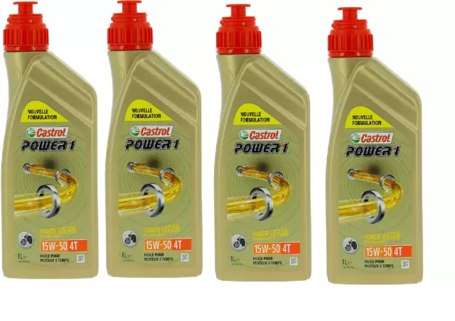 Castrol Power 4T 15W-50 4 Litres Huile Moteur Multigrade Recommandé Piaggio