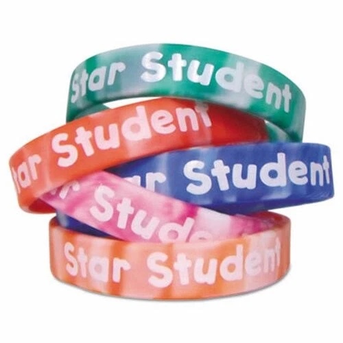 Teacher Created Star Student Wristbands, Assorted Colors, 10/Pack (TCR6572)