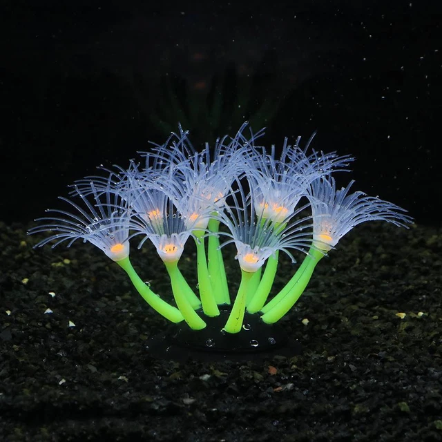 Artificial Glowing Fish Tank Aquarium Silicone Coral Plants Ornament Decoration/