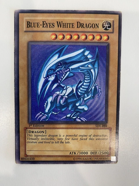 YUGIOH CARD BLUE-EYES White Dragon SDK-A001 1st Edition $350.00 ...