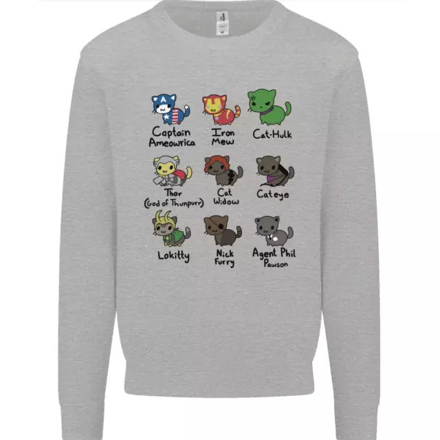 Divertente Gatto Supereroi Uomo Felpa Maglione