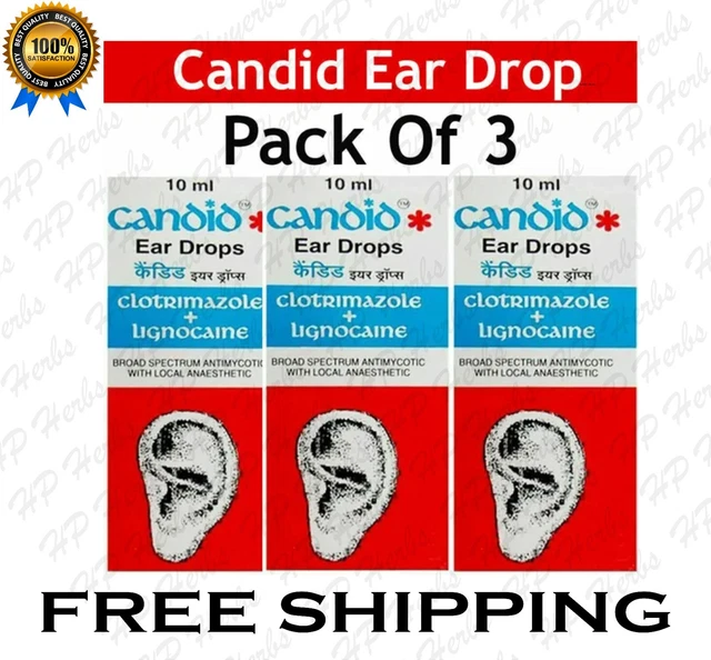Pack De 3 Candid Oído Gota, Tratamiento Hongos Infecciones en El - Glenmark
