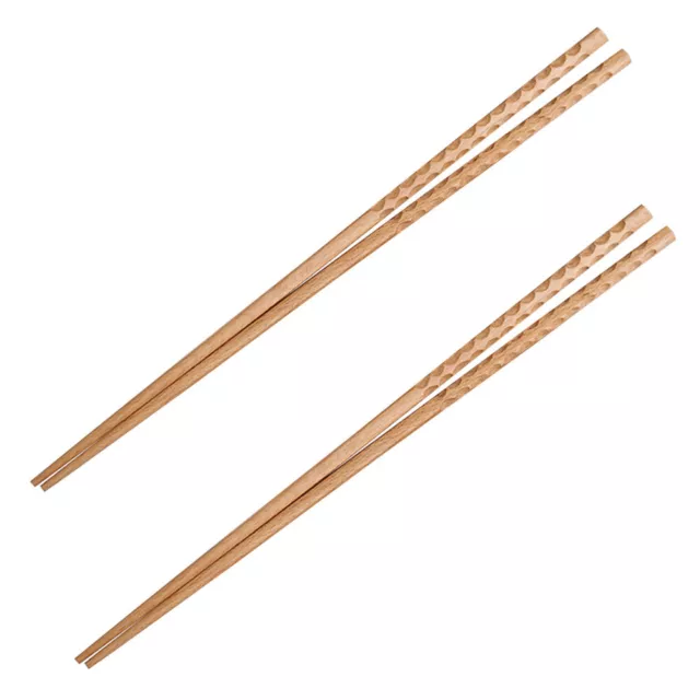 2 Pairs 42cm Bamboo Cooking Chopsticks Long Wooden Kitchen Frying