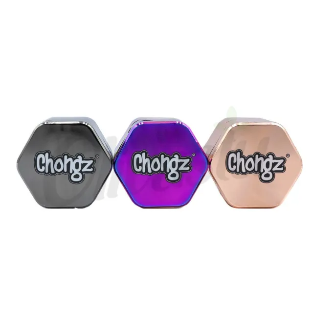 Chongz "HEX" 50mm 4 Part Metal Grinder Sifter Smoking Accessory Crusher Muller