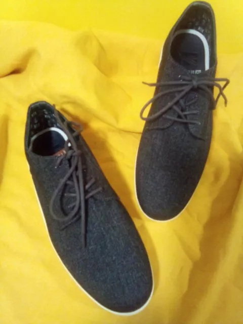 BEN SHERMAN MEN’S sneakers tennis shoes canvas black gray size 12 $20. ...