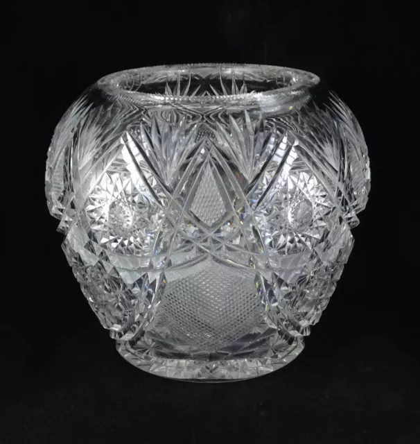 Cupped ABP American Brilliant Period Cut Glass Rosebowl Hoare(?)