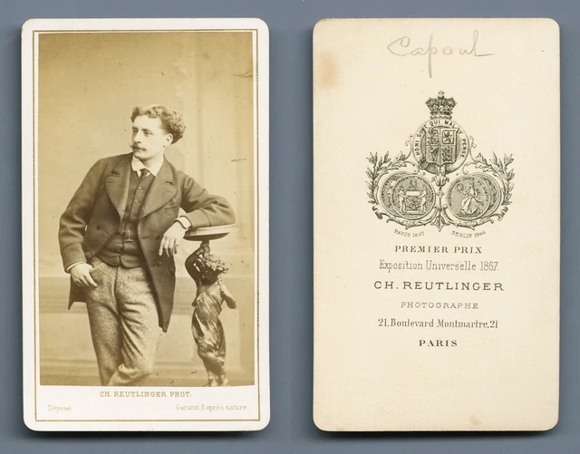 Photo CDV Vintage De L'actrice Rosa Bruck Avec Dédicace, Circa 1871 - Tirage Albuminé Par Nadar à Paris - Très Rare