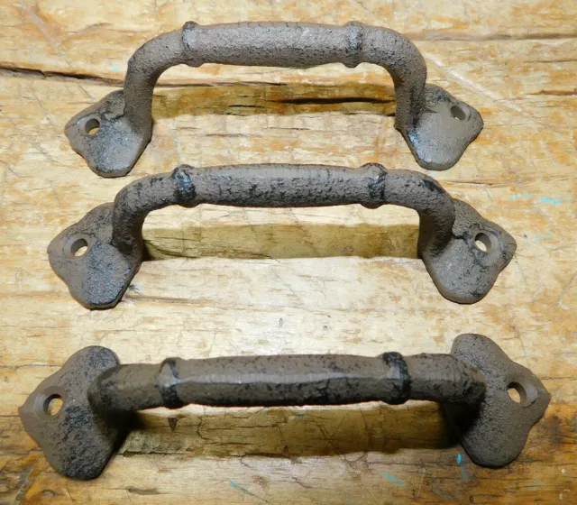 12 Cast Iron Antique Style ROUND CABLE Barn Handle Gate Pull Shed Door Handles