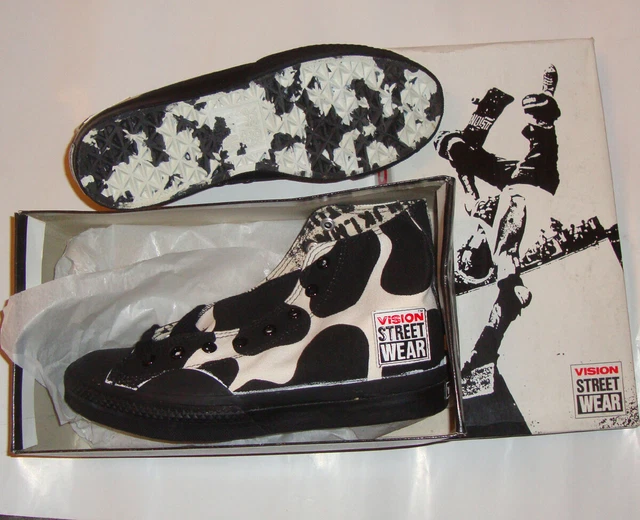 VISION STREET WEAR Hi Tops Moo 4 UK  5 USA '80s Old School Skate Trainers Shoes