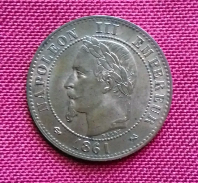2 centimes Napoléon III tête laurée, buste définitif 1861 K