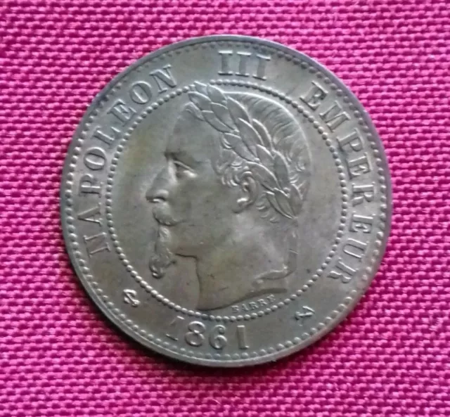 2 centimes Napoléon III tête laurée, buste définitif 1861 K