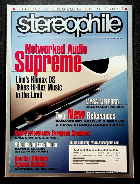 Stereophile Magazine March 2008 Linn Klimax DS Myra Melford Dali Canton Speakers