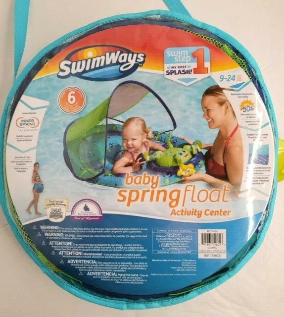 SwimWays Baby Spring Float  Activity Center 9 To 24 Months Sun Canopy 6 Toys