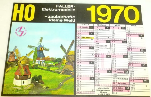 Faller Modellbau Kalender 1970 Faller Elektromodelle zauberhafte kleine Welt   å