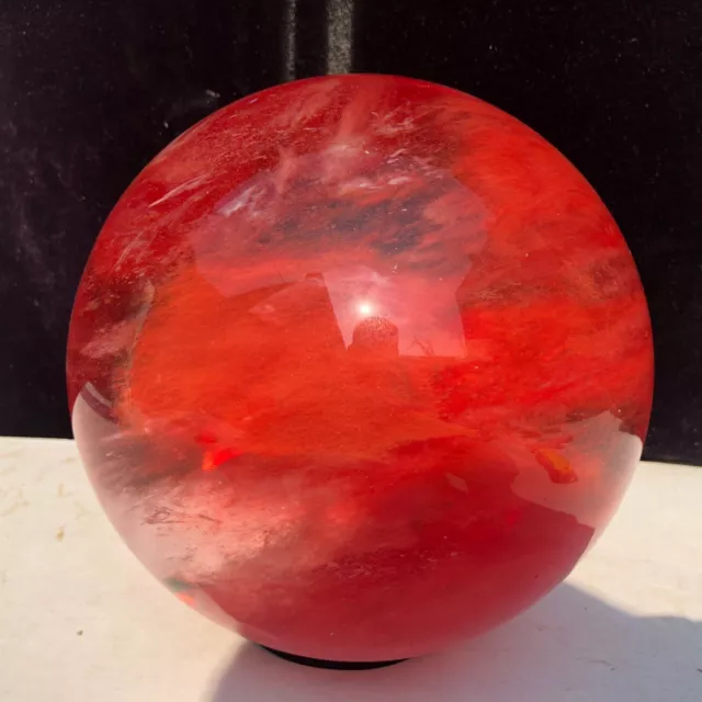 17.1LB   Red Smelting Stone Quartz sphere Crystal Ball Mineral specimen Healing