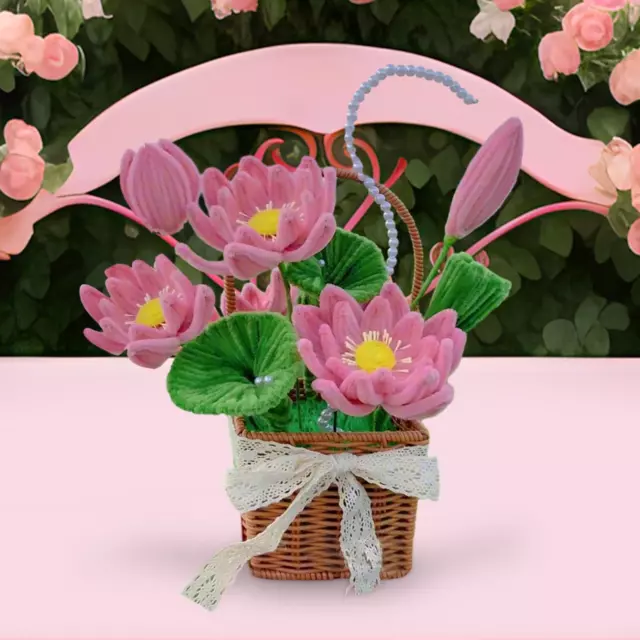 DIY Flower Basket Material Set Lovely Floral Arrangement DIY Kits for Beginners