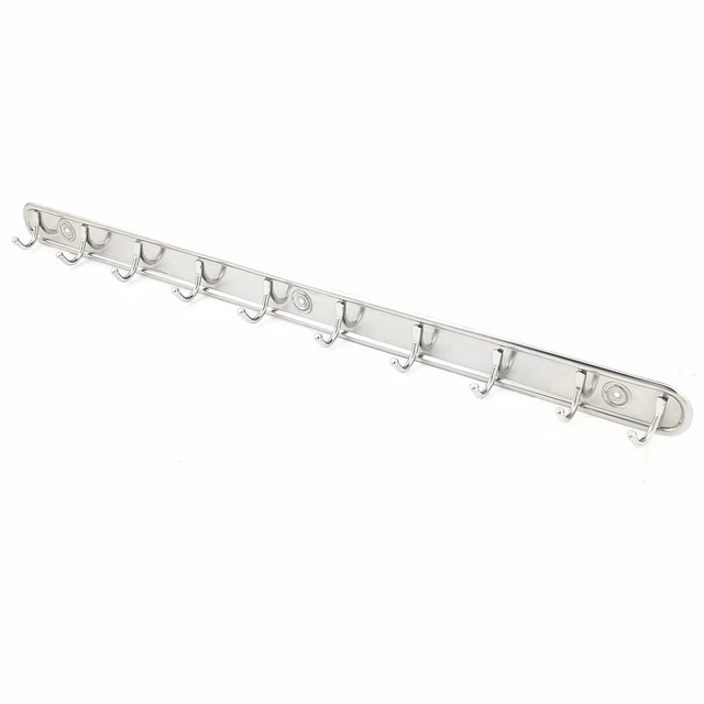 Bathroom Wall Mounted Towel Coat Clothes Robe Hat 10-Hook Rack Holder
