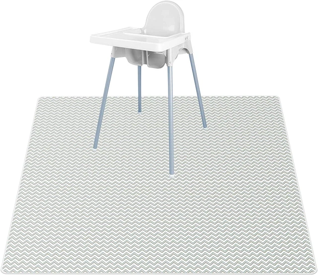 Estera de salpicaduras de fácil limpieza Vicloon, alfombrilla de salpicaduras para silla alta 52", piso de salpicaduras para bebé Ma