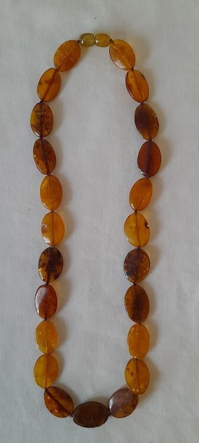 Collier Sautoir Long En Ambre Véritable - 145 Cm / 78 Grammes - Orange - Neuf Sans Boîte