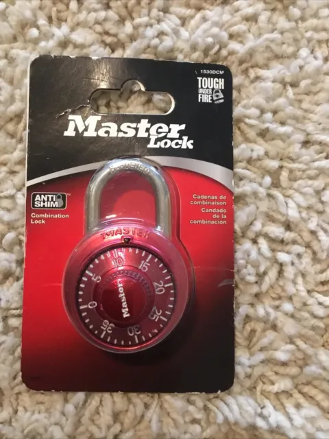 Master Lock Combination Padlock 1530DCM Red New in Package NOS