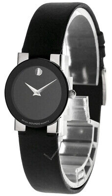 Movado Museum Quartz Ss Black Dial Leather Women's Watch 84-C1-0827-4
