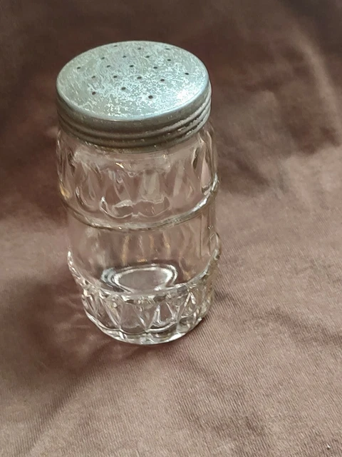 Antique Glass Salt Shaker Jar Bottle - Ribbed  Hoosier Accessory?