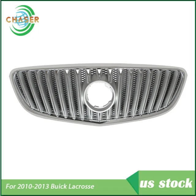 For Buick Lacrosse 2010-2013 Front Grille Upper Replacement Grill Plastic Chrome