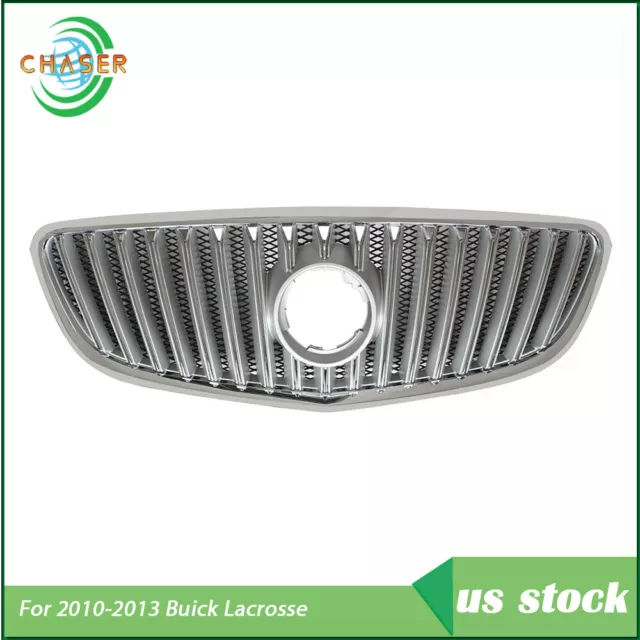 For Buick Lacrosse 2010-2013 Front Grille Upper Replacement Grill Plastic Chrome