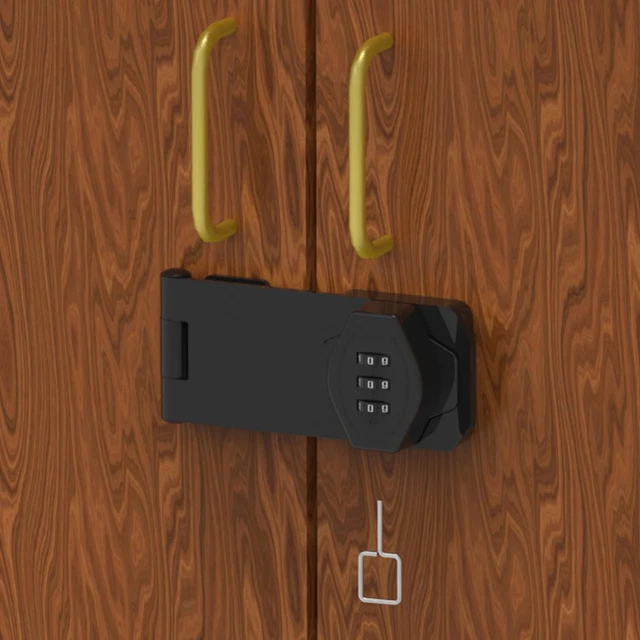 Cabinet Hasp Locks with Code,Drawer Cupboard Door Combination Lock,Locker Keyles