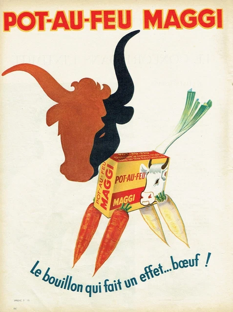 PUBLICITÉ DE PRESSE 1955 Bouillon De Boeuf Au Vermicelle Maggi En Sachet EUR 3,00 - FR