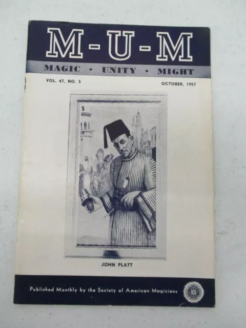 Mum Magazine October 1957 John Platt Magic Unity Might Magician Vintage Retro