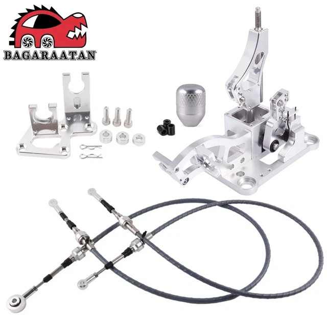 TRANS BRACKET SHIFTER Box Shift Cable Linkage w/ Knob for Honda K20 K24