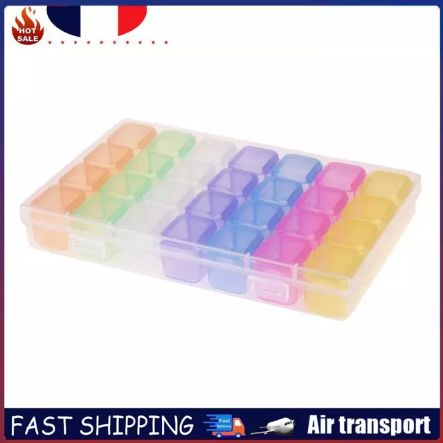 28 Slot Plastic Storage Box Nail Rhinestone Jewelry Display Case(Colorful) FR