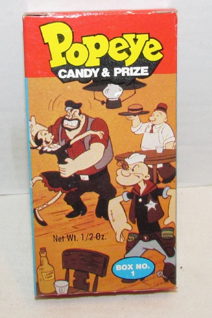 1979 Popeye Candy Box # 1 Popeye, Wimpy, Bluto, Olive Oyl, Phoenix Candy