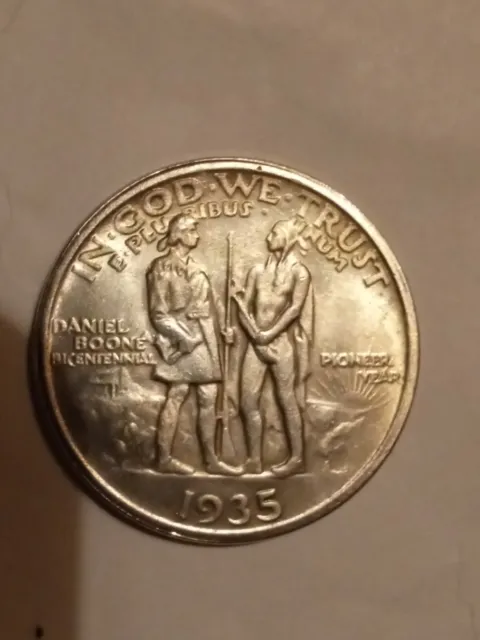reproduction 1935 Daniel Boone half dollar coin