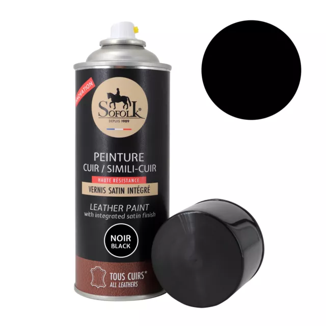 Peinture Cuir canapé, siège, Chaussures, Vestes - Aérosol - Noir
