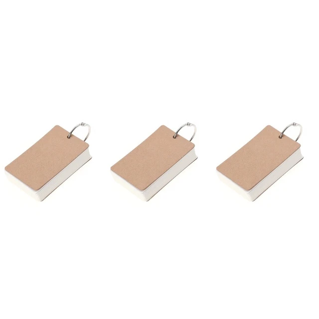 3x Portable Study Cards Blank Study Cards Memo Scratch Pads Portable Study Cards