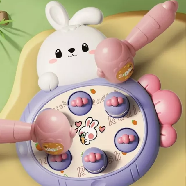 Montessori Board Hammering Game Cartoon Rabbit Fidget Toys  Decompression