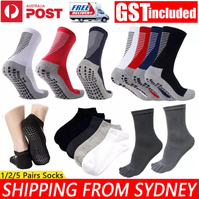 UP 5 Pairs Socks Cotton Soft Breathable Non-Slip Casual Yoga Sports Five Finger