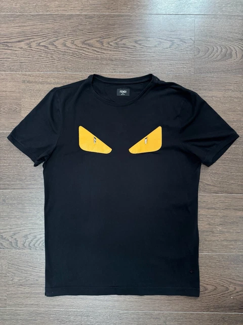 FENDI MONSTER LEATHER Bug Eyes T Shirt Men s Black Size 50 Medium 125.00 PicClick UK