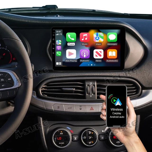 Autoradio Navigatore Android 10 Carplay 2+32GB WiFi per Fiat Tipo Egea 2015-2021