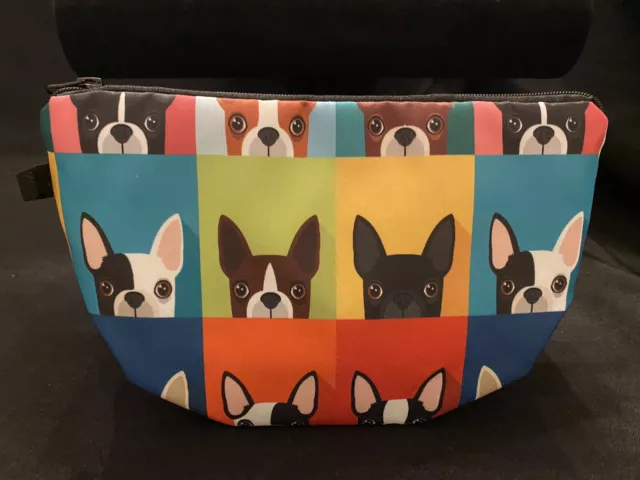 French Bulldog or Boston Terrier Make Up Bag, NEW