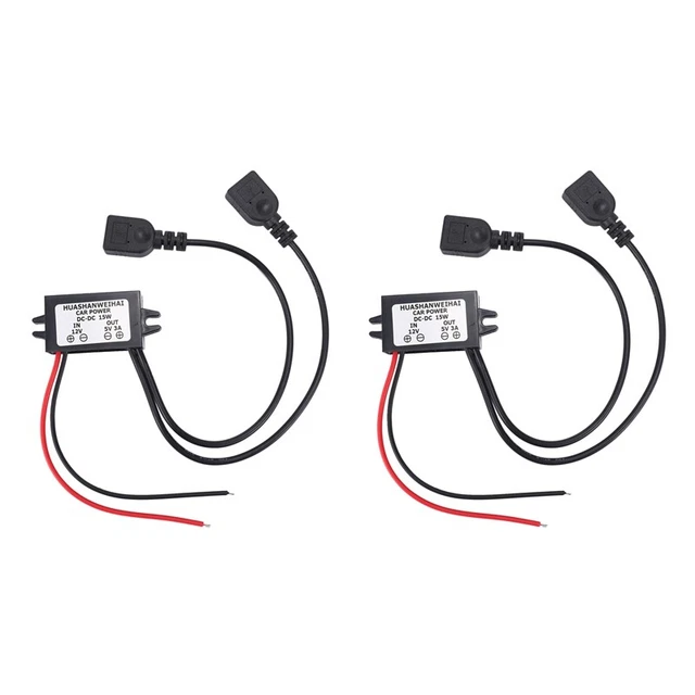 2X DC Converter 12V 5V 3A Double 2 USB to Car Regulator Voltage Low SetX3O4