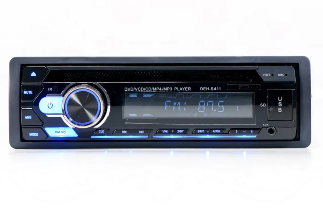 Autoradio Bluetooth Usb Aux Fm Dvd Cd Mp4 1 DIN Stereo Auto Telecomando 2