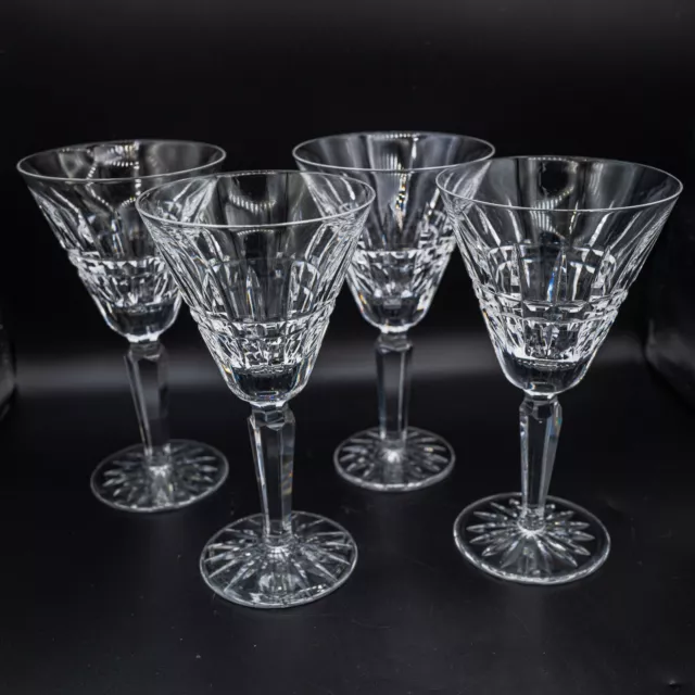 Waterford Crystal Glenmore Claret Wine Glasses 6 1/2" Set of 4 -FREE US SHIPPING