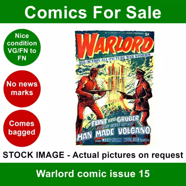 Warlord comic #15 - 04 January 1975 - VG/FN no writing - DC Thomson