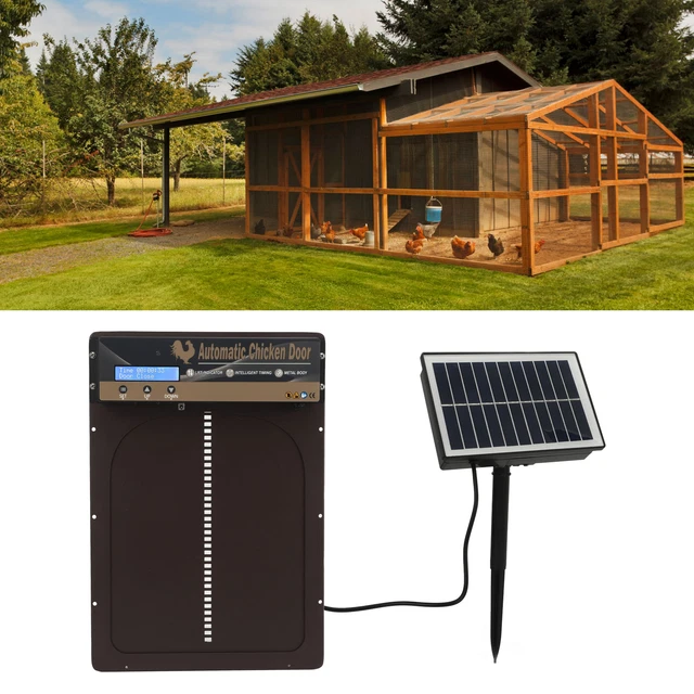AUTOMATIC CHICKEN COOP Door Light Sensing Timing Remote Control Solar 3