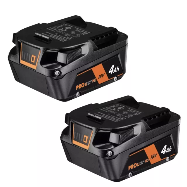 2x For RIDGID AEG 18V Force 4.0Ah Lithium Battery Pro Cell Cordless A18FB4 NEW